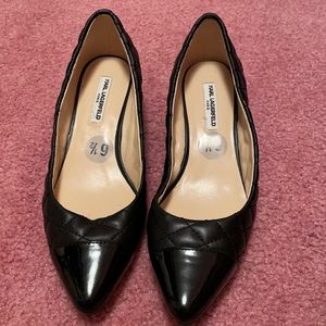 Karl Lagerfeld kitten heel pointy toe shoes